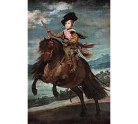 ZHAOSHAN Famoso Cuadro Pared Vintage Clásicas Poster Baltasar Charles a cavallo di Diego Velazquez para la Decoración del Hogar de la Oficina 60x90cm