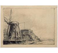 ZHAOSHAN Famoso Cuadro Pared Vintage Clásicas Poster il mulino a vento di Rembrandt Van Rijn para Decoración de dormitorio 60x90cm