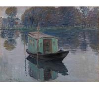 ZHAOSHAN Famoso Cuadro Pared Vintage Clásicas Poster la barca studio di Claude Monet para la Decoración del Hogar de la Oficina 60x90cm