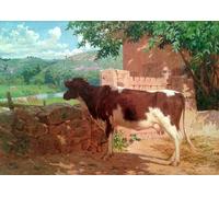 ZHAOSHAN Famoso Cuadro Pared Vintage Clásicas Poster la Mucca Prigioniera Recintata di Joao Da Costa para la Decoración del Hogar de la Oficina 60x90cm