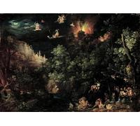 ZHAOSHAN Famoso Cuadro Pared Vintage Clásicas Poster la Tentazione di Sant'Antonio di Jan il Vecchio Brueghel para Decoración de Paredes 60x90cm