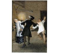 ZHAOSHAN Famoso Cuadro Pared Vintage Clásicas Poster L'evasione nella storia di Manon Lescaut e del cavaliere di Grieux di Maurice Leloir para la Decoración del Hogar de la Oficina 60x90cm