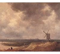 ZHAOSHAN Famoso Cuadro Pared Vintage Clásicas Poster Mulino a vento da un fiume Jan Van Goyen para la Decoración del Hogar de la Oficina 60x90cm