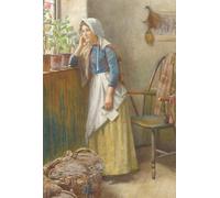 ZHAOSHAN Famoso Cuadro Pared Vintage Clásicas Poster Pescatrice in piedi accanto a una finestra con in mano una lettera di Ralph Todd para Decoración de Paredes 60x90cm