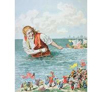 ZHAOSHAN Famoso Cuadro Pared Vintage Clásicas Poster Poi ho preso il mio pescato Sono presto arrivato nel porto imperiale di Frederic Theodore Lix para Decoración de Paredes 60x90cm