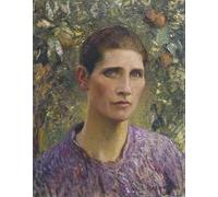 ZHAOSHAN Famoso Cuadro Pared Vintage Clásicas Poster Ritratto di una donna del villaggio di Sir George Clausen para la Decoración del Hogar de la Oficina 60x90cm