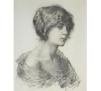 ZHAOSHAN Famoso Cuadro Pared Vintage Clásicas Poster Ritratto di una ragazza di Alexei Alexeivich Harlamoff para Decoración de dormitorio 60x90cm