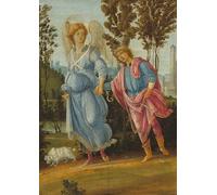 ZHAOSHAN Famoso Cuadro Pared Vintage Clásicas Poster Tobia e l'angelo di Filippino Lippi para la Decoración del Hogar de la Oficina 60x90cm