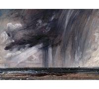 ZHAOSHAN Famoso Pintura Imagen Pintura Lienzo Mural Tormenta de lluvia sobre el mar de John Constable para Decoración de Paredes 60x90cm
