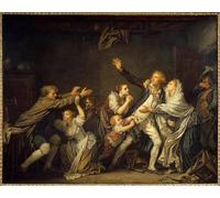 ZHAOSHAN Impresión Póster Arte de Graffiti un padre nega il figlio costretto a lasciare la casa di famiglia Dipinto di Jean Baptiste Greuze para la Decoración del Hogar de la Oficina 60x90cm