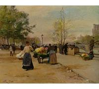ZHAOSHAN Pinturas Famosas Impresión Póster Arte de Graffiti I venditori di fiori di Gabriel Gilbert para Decoración de Paredes 60x90cm