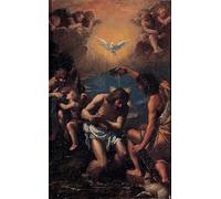 ZHAOSHAN Pinturas Famosas Impresión Póster Arte de Graffiti il Battesimo di Cristo di Sigismondo Scarsellino para Decoración de Paredes 60x90cm