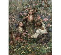 ZHAOSHAN Pinturas Famosas Impresión Póster Arte de Graffiti il canto del merlo di Edward Atkinson Hornel para Decoración de Paredes 60x90cm