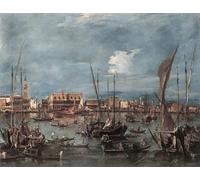 ZHAOSHAN Pinturas Famosas Impresión Póster Arte de Graffiti il Molo e gli Degli Schiavoni Dal Bacino Di San Marco Francesco Guardi para la Decoración del Hogar de la Oficina 60x90cm
