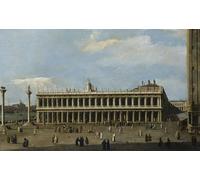 ZHAOSHAN Pinturas Famosas Impresión Póster Arte de Graffiti la Biblioteca e la Piazzetta Venezia di Antonio Canal para Decoración de dormitorio 60x90cm