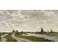 ZHAOSHAN Pinturas Famosas Impresión Póster Arte de Graffiti Mulini a vento vicino a Zaandam di Claude Monet para la Decoración del Hogar de la Oficina 60x90cm