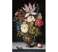 ZHAOSHAN Pinturas Famosas Impresión Póster Arte de Graffiti Natura morta con fiori di Ambrosius the Elder Bosschaert para Decoración de dormitorio 60x90cm