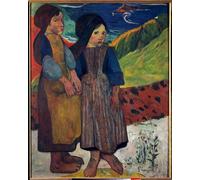 ZHAOSHAN Pinturas Famosas Impresión Póster Arte de Graffiti Piccoli bretoni davanti al mare Dipinto di Paul Gauguin para Decoración de Paredes 60x90cm