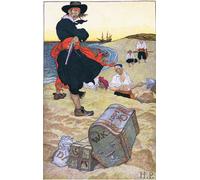 ZHAOSHAN Pinturas Famosas Impresión Póster Arte de Graffiti Tesoro sepolto dal libro dei pirati di Howard Pyles pubblicato da Howard Pyle para la Decoración del Hogar de la Oficina 60x90cm