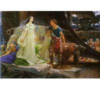 ZHAOSHAN Pinturas Famosas Impresión Póster Arte de Graffiti Tristano e Isotta Francais Tristan Et Iseult Polski Tristano I Isotta di Herbert Jiamesss Draper para Decoración de dormitorio 60x90cm