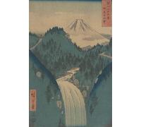 ZHAOSHAN Pinturas Famosas Impresión Póster Arte de Graffiti Veduta del Fuji San dalle montagne della provincia di Izu Izu No Sanchu Hiroshige para Decoración de dormitorio 60x90cm