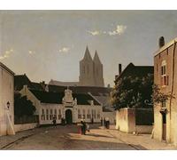 ZHAOSHAN Pinturas Famosas Impresión Póster Arte de Graffiti Veduta di Arnhem di Jan Hendrik Weissenbruch para Decoración de dormitorio 60x90cm