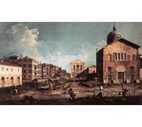 ZHAOSHAN Pinturas Famosas Impresión Póster Arte de Graffiti Veduta di San Giuseppe Di Castello di Antonio Canal para Decoración de dormitorio 60x90cm