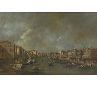 ZHAOSHAN Pinturas Famosas Impresión Póster Arte de Graffiti View of the Grand Canal From the Ponte Di Rialto After by Francesco Guardi para la Decoración del Hogar de la Oficina 60x90cm
