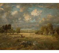 ZHAOSHAN Pinturas Famosas Pintura Imagen Pintura Lienzo Mural Campagna in Piccardia di Theodore Rousseau para Decoración de Paredes 60x90cm