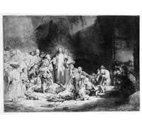 ZHAOSHAN Pinturas Famosas Pintura Imagen Pintura Lienzo Mural La predicazione di Cristo in un paesaggio. di Rembrandt Van Rijn para Decoración de dormitorio 60x90cm