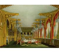ZHAOSHAN Pinturas Famosas Pintura Imagen Pintura Lienzo Mural la sala da pranzo gotica a Carlton House di Charles Wild para Decoración de dormitorio 60x90cm