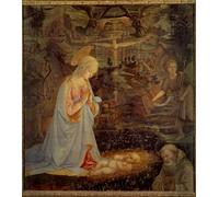 ZHAOSHAN Pinturas Famosas Pintura Imagen Pintura Lienzo Mural la Vergine il Bambino Gesù San Battista Bambino di Fra Filippo Lippi para Decoración de Paredes 60x90cm