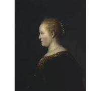 ZHAOSHAN Pinturas Famosas Pintura Imagen Pintura Lienzo Mural Ritratto di una giovane donna dopo di Rembrandt Van Rijn para Decoración de dormitorio 60x90cm