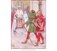 ZHAOSHAN Pinturas Famosas Pintura Imagen Pintura Lienzo Mural Robin Hood e Alan a dale di Walter Crane para Decoración de dormitorio 60x90cm