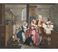 ZHAOSHAN Pinturas Famosas Pintura Imagen Pintura Lienzo Mural Sposato con una vecchia zitella Tavola V From a Rake's Progress di William Hogarth para Decoración de Paredes 60x90cm
