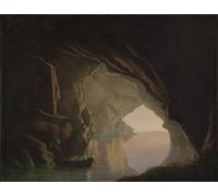 ZHAOSHAN Pinturas Famosas Pintura Imagen Pintura Lienzo Mural una grotta nel Golfo di Salerno Tramonto di Wright di Derby para Decoración de Paredes 60x90cm