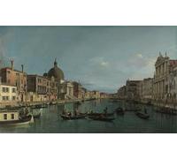 ZHAOSHAN Pinturas Famosas Pintura Imagen Pintura Lienzo Mural Veneziail Canalcon S. Simeone Piccolo di Antonio Canal para la Decoración del Hogar de la Oficina 60x90cm
