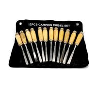 ZHaotn 12 cinceles de mano, gubias for carpintería for principiantes, aficionados y profesionales con estuche negro.