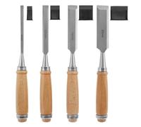 ZHaotn Juego de 4 cinceles for tallar madera, herramienta de carpintería de acero al carbono de 6/12/18/24 mm, cinceles planos for carpintería, cuchillo de carpintero, mano