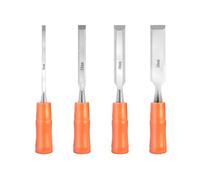 ZHaotn Juego de 4 cinceles for tallar madera, herramienta de carpintería de acero al carbono de 6/12/18/24 mm, cinceles planos for carpintería, cuchillo de carpintero, mano