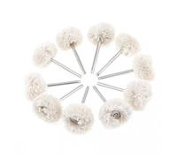 ZHaotn Lote de 10 unidades de accesorios for herramientas rotativas blancas, cabezal de pulido de rueda de lana con vástago de 3 mm for pulir joyas y metales preciosos.
