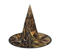 ZHAOUR 1 sombrero de Halloween - Cool Steampunk Gears Print Witches Decor Party, Cosplay Role Play Carnival, Dress Up Masquerade Supplies