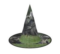 ZHAOUR 2 sombreros de Halloween - Bonito oso koala estampado de brujas para decoración de fiestas, cosplay, juegos de rol, carnaval, disfraces de disfraces