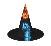 ZHAOUR 2 sombreros de Halloween - Hielo y Fuego Boxeo Impresión Brujas Decoración Fiesta, Cosplay Juego de Rol, Carnaval, Suministros de disfraces