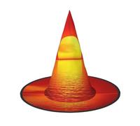 ZHAOUR 2 sombreros de Halloween - Rojo amanecer impresión bruja decoración fiesta, cosplay juego de rol, carnaval, disfraces suministros de mascarada