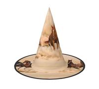 ZHAOUR 3 sombreros de Halloween - Caballo corriendo en el desierto arena tormenta impresión brujas decoración fiesta, cosplay juego de rol, carnaval, disfraces suministros de mascarada