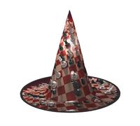 ZHAOUR 3 sombreros de Halloween - Decoración internacional de brujas con estampado de ajedrez para fiestas, juegos de rol de cosplay, carnaval, suministros de disfraces