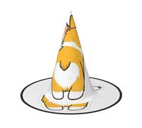 ZHAOUR 3 sombreros de Halloween - lindo estampado de trasero de corgi, decoración de brujas, fiesta, cosplay, juego de rol, carnaval, disfraces de disfraces