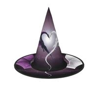 ZHAOUR 3 sombreros de Halloween - Púrpura y Wirte Dragones Estampado Brujas Decoración Fiesta, Cosplay Juego de Rol, Carnaval, Suministros de disfraces