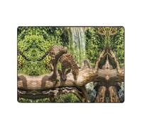 ZHAOUR Alfombra con estampado de cascada de pantera en tronco de árbol, alfombra de área de 80 x 58 pulgadas para sala de estar, dormitorio y oficina, alfombra suave